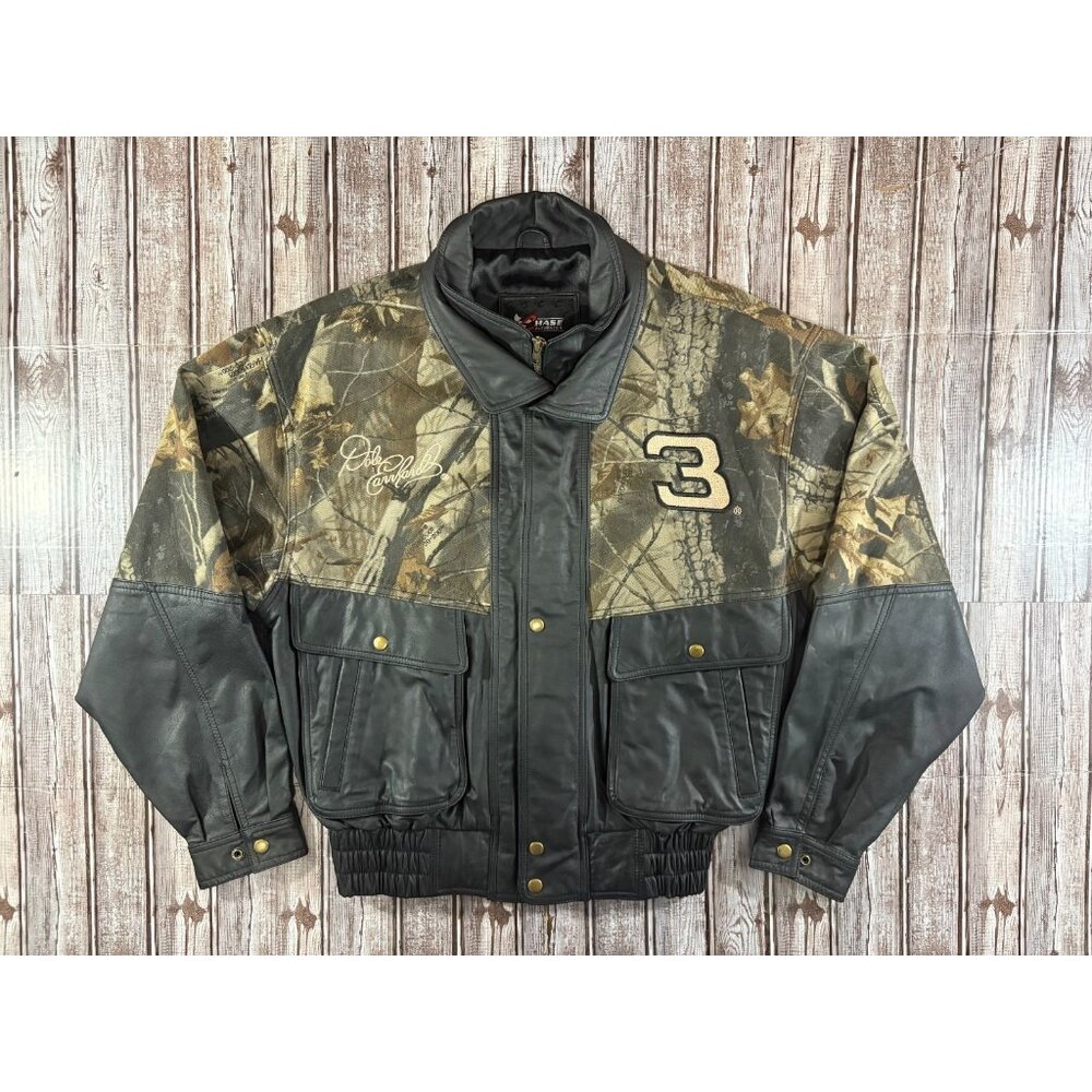 Chase Authentics Dale Earnhardt Jr Team Realtree Camo Leather Jacket L NWOT VGT